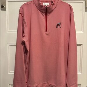 Peter Millar Men’s Georgia Bulldog Red Striped Quarter-Zip Pullover